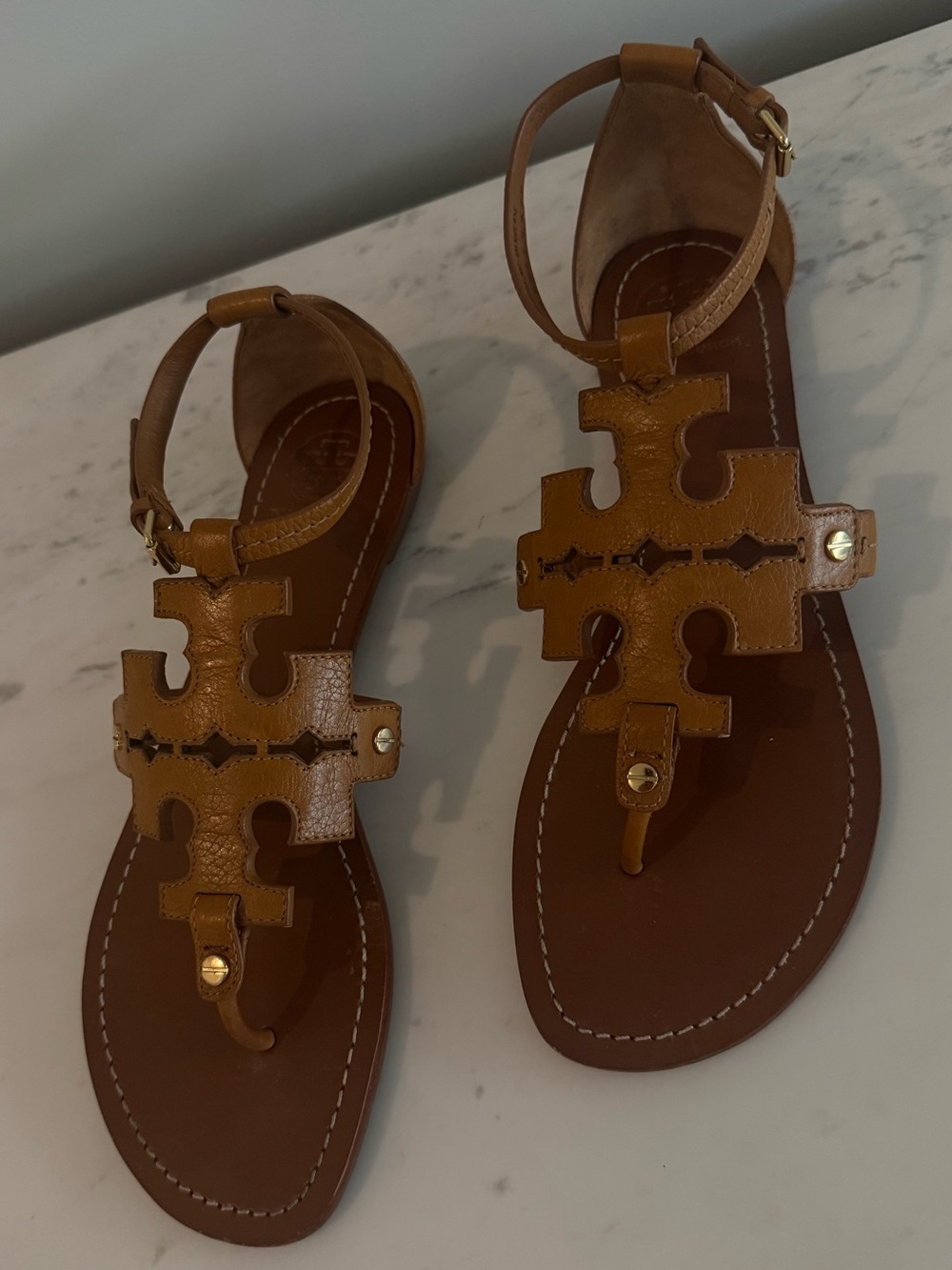 Tory Burch Tan Leather Sandals - Picture 2 of 6